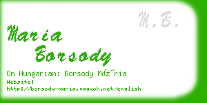 maria borsody business card